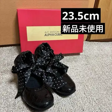 미사용 새상품 ALPHA CUBIC 리본 펌프스 23.5cm