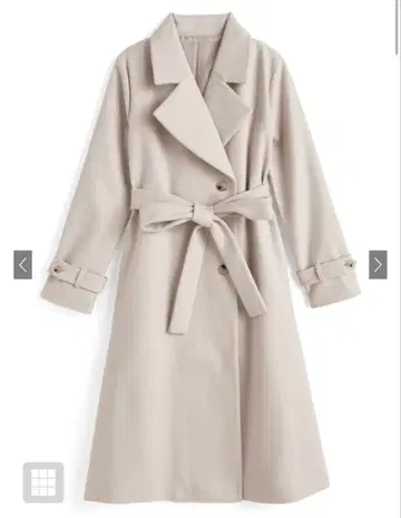 그레일 리본 벨트 부착 롱 코트