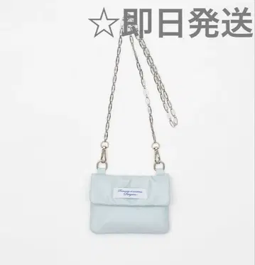 smyeon 스미 체인 컴팩트 립 파우치 블랙 라이트 블루