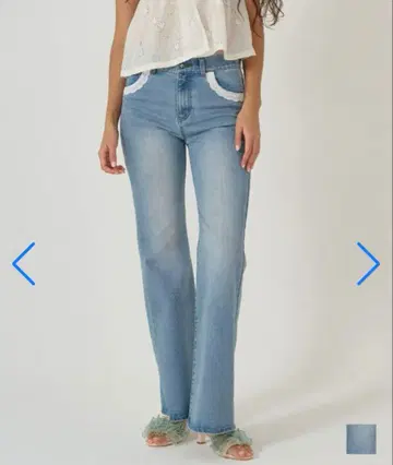 레이스 플레어 데님 팬츠