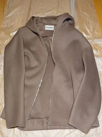 W/CA 더블 페이스 비버 후디드 코트