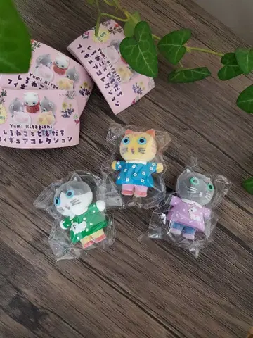 흰 고양이와 친구들 피규어 컬렉션 키타기시 유미 3체 세트