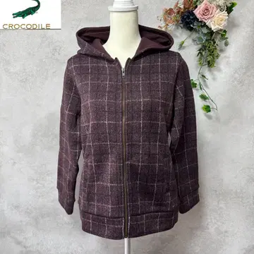 [ 미사용 새상품 ] 크로커다일 후드티 체크 집업 후드 부착