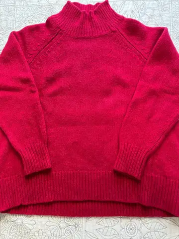 핑크 하이넥 니트 스웨터 긴팔