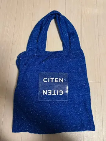 CITEN 키라키라 클리어 로고 토트백 블루