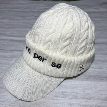 [새상품급] 앤퍼시 케이블 니트 플리스 니트 캡 챙 달린 니트