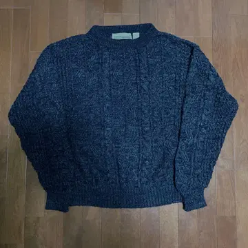 90s 아크릴 니트 혼방 네이비 x 그레이