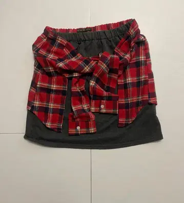 GORGE 체크 무늬 미니 스커트 허리밴딩