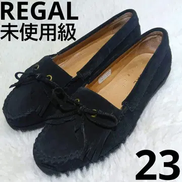 컨디션 최상 REGAL 리갈 모카신 스웨이드 천연 가죽 블랙 23
