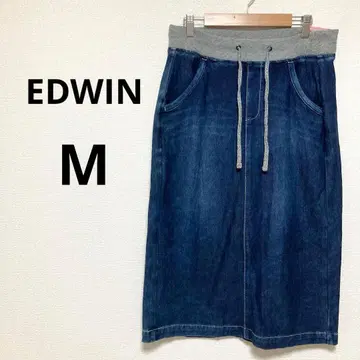 EDWIN 에드윈 여성용 무릎 기장 타이트 데님 스커트 허리밴딩 M