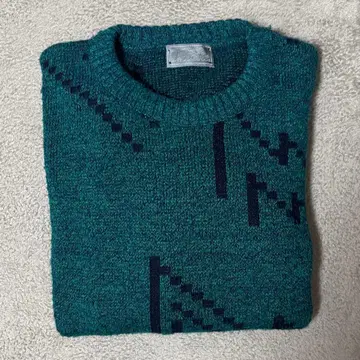 LeTIGRE 타이거 그린 니트 터콰이즈 니트 스웨터