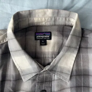 파타고니아 섀도우 체크 XL 그레이 블루 그레이 긴팔 셔츠 분위기 계열