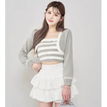 darich 레이어드 보더 니트 앙상블