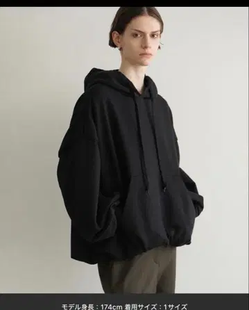 CLANE 클라네 벌룬 맨투맨 후디 블랙 사이즈 1