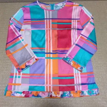 LEONARD 긴팔 체크 무늬 상의 38 레오나르