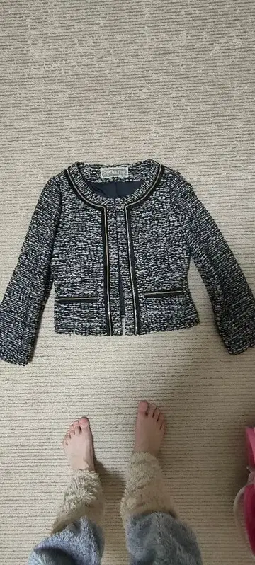 오파크 클립 자켓 노카라 자켓