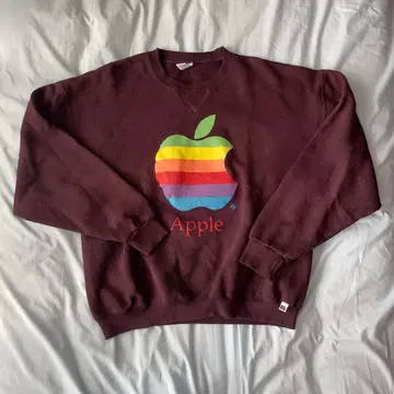 80s~90s 빈티지 Apple 레인보우 맨투맨 러셀 XL
