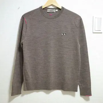 유니클로 ANYA HINDMARCH 메리노 크루넥 스웨터 베이지