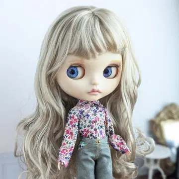 1519 단품 보라색 꽃무늬 셔츠 브라이스 아웃핏 1/6 인형 의류