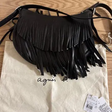 아네스베 Awa 블랙 가죽 숄더백