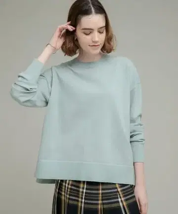 택 포함 새상품 서니 라벨 [세탁 가능] 사이드 슬릿 하이 게이지 풀오버