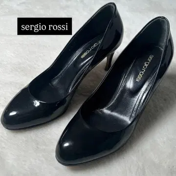 컨디션 최상 세르지오로시 펌프스 블랙 37 23 라운드토 에나멜