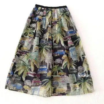 GRACE CLASS 그레이스 클래스 36 자동차 패턴 플레어 스커트