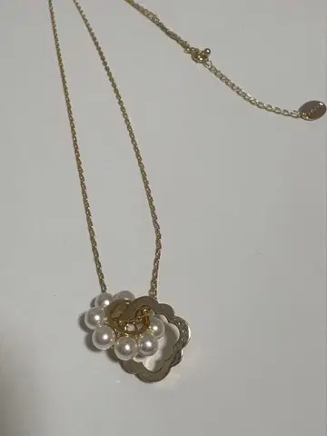 TOCCA 프릴 펄 W 링 목걸이