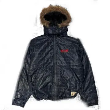 archive 타우칸 퍼 다운 자켓 네이비 그래프 체크 헤이세이