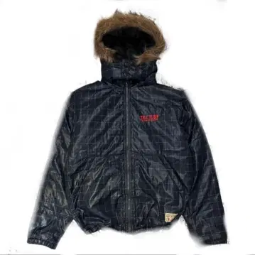 archive 타우칸 퍼 다운 자켓 네이비 그래프 체크 헤이세이