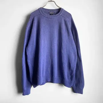 90s USA제 LANDS' END 코튼 니트 스웨터 드리프터 XL