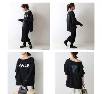 YALE FRAMeWORK 빈티지 가공 트레이닝복/블랙