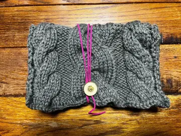 그레이 케이블 짜임 핸드메이드 클러치백