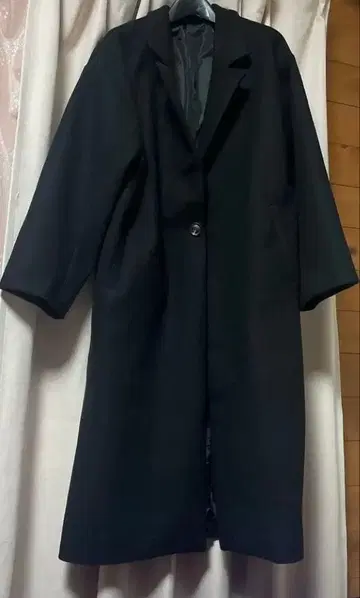 블랙 롱 코트 사이즈 F
