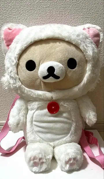 코리락쿠마 한가로운 고양이 봉제 인형 백팩