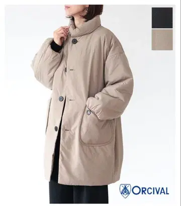 [ 이번 시즌 ] ORCIVAL 스탠드 카라 롱 블루종 사이즈 2 네이비