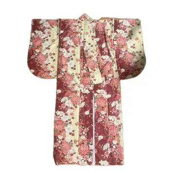 꽃무늬 기모노 하카마 세트 대학생 졸업식 여성용 빨간색 주홍색