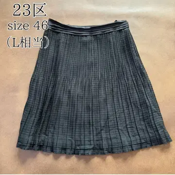 23구 플리츠 스커트 L 블랙 무릎 기장 레이스 멋스러운 부츠