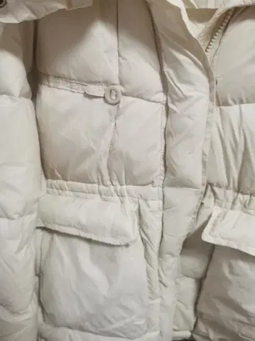 화이트 후드 부착 다운 자켓~~15