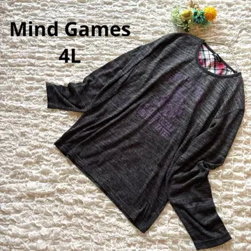 마인드게임스 롱티 긴팔 티셔츠 체크 무늬 4L 그레이 빅