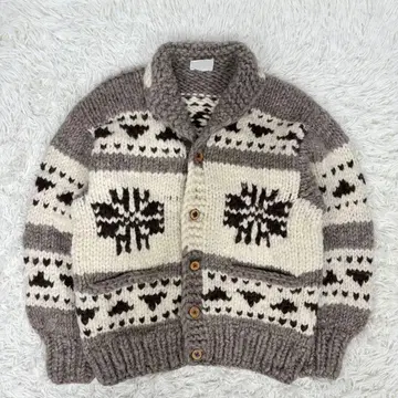 본고장 캐나다제 팩토리 핸드메이드 카우친 스웨터 L 정도