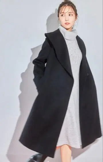 미사용 새상품 TOCCA! 블랙 롱 코트 울 혼방