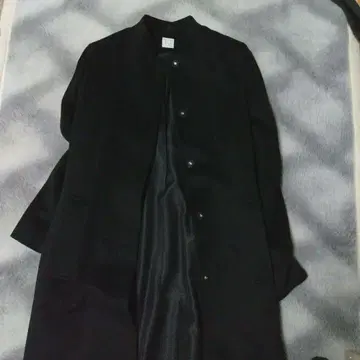 새상품급 TSE(세이)의 블랙 캐시미어 100% 스탠딩 칼라 롱 코트