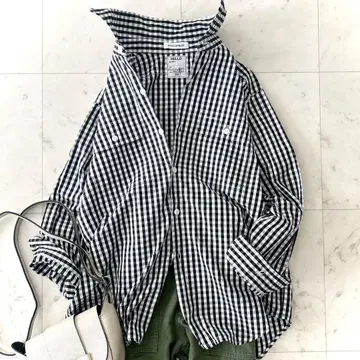 컨디션 최상 매디슨 블루 햄프턴 셔츠 깅엄 체크 별주 모노톤