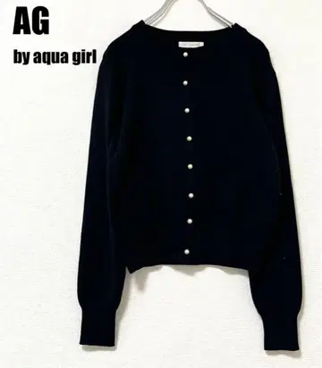 AG 펄 버튼 니트 가디건 블랙 36