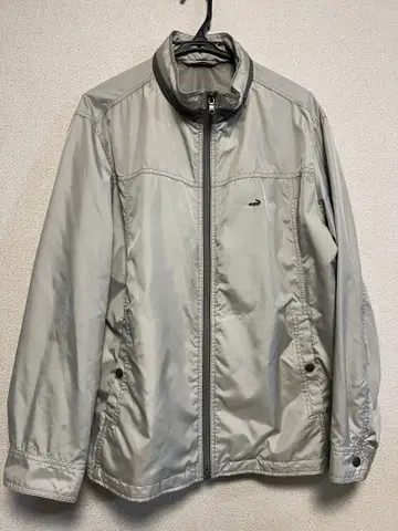 [ 크로커다일 ] 그레이 풀 집업 나일론 자켓 후드 부착