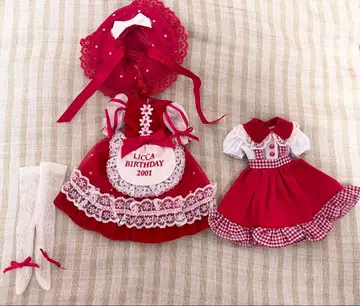 타카라 리카짱 벌스데이 2001년 의류 원피스 빈티지 빨간색