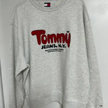 Tommy Jeans 올해의 새상품 남성용 그레이 맨투맨