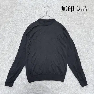 무인양품 상의 울실크 니트 M 사이즈 블랙 크루넥 스웨터