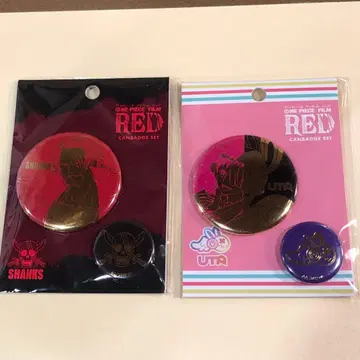원피스 FILM RED 금박 캔뱃지 샹크스 우타 2개 세트